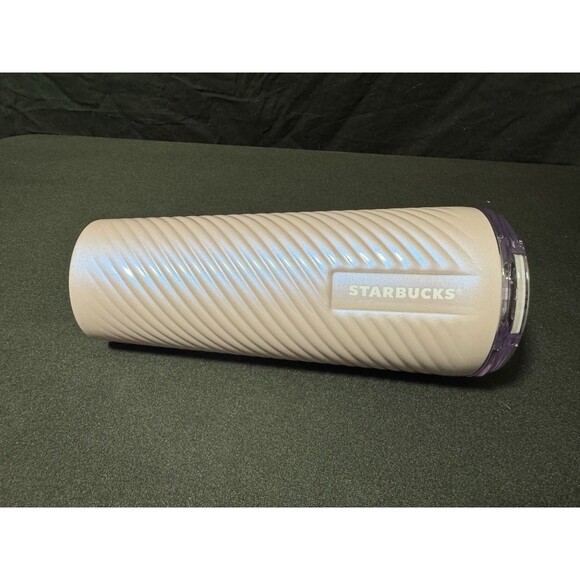 Starbucks Lilac Coffee Tumbler 16oz Shiny Textured Swirl Grip UNUSED - Picture 7 of 7